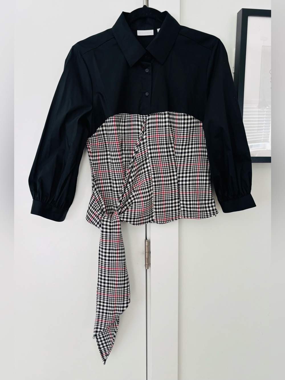 NWT New York & Company Cotton button up corset style blouse size small